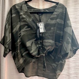 New with tags Army Print Crop Top